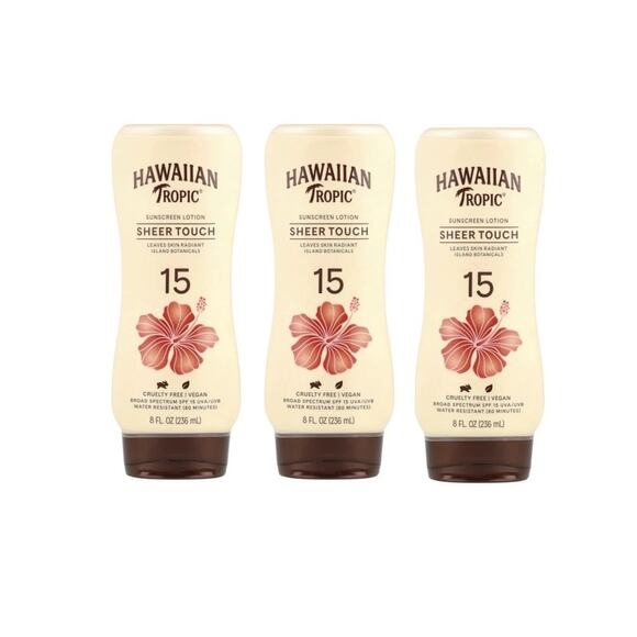 3 Pack Hawaiian Tropic Sheer Touch Broad Spectrum Sunscreen SPF 15 8 oz each - Picture 1 of 1